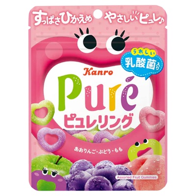 日甘乐pure心形果汁软糖爆浆夹心