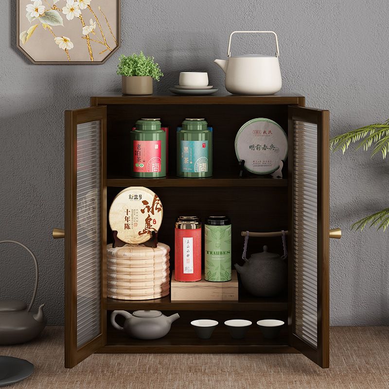 新中式餐边柜桌面茶水门小边简约茶水茶几柜茶桌置物架柜茶架柜带