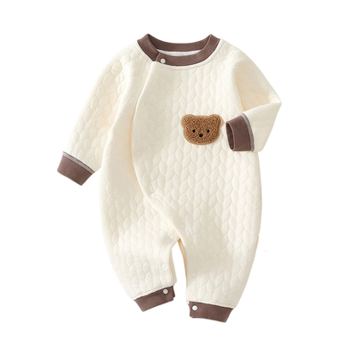 夹棉婴儿保暖连体衣春秋冬款哈衣