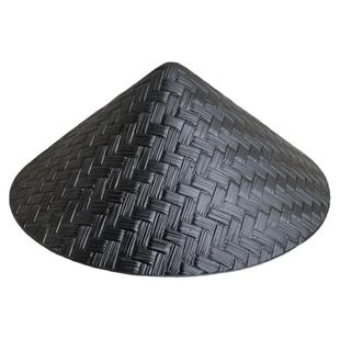 防雨塑料斗笠傣族花腰民族舞蹈帽子大檐户外遮阳钓鱼帽环卫工作帽