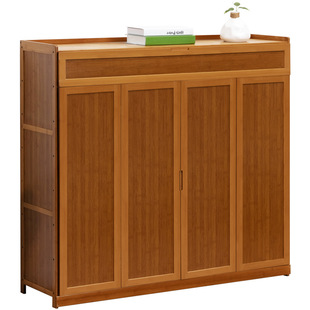 楠竹制带门鞋柜长60 88 117宽32高85 100近1.2米实木收纳防尘鞋架