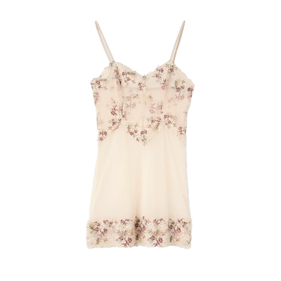 Intimissimi意舒漫秋冬新品碎花蕾丝网纱V领吊带睡裙LBD2294
