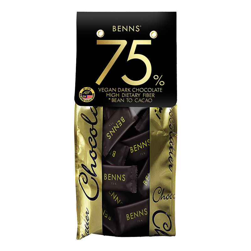 【所有女生的衣橱】BENNS贝纳丝黑巧克力纯可可脂75%零食黑巧440g