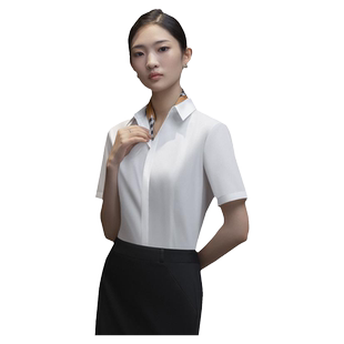 纯色白衬衫长袖女士职业正装气质显瘦白色工作服百搭衬衣夏款女