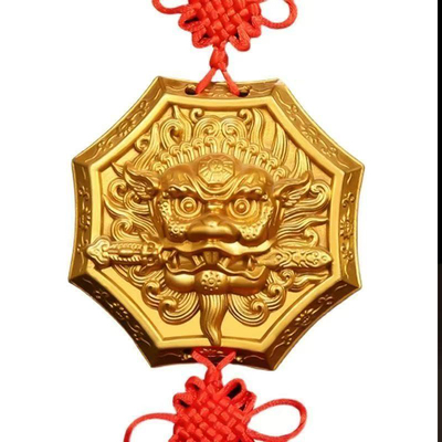 大门对电梯口摆件瑞君黄铜吞口