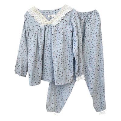 AnnSlemir女纯棉蕾丝睡衣套装