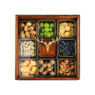 收纳高颜值客厅轻奢家用茶几摆放零食蓝干果糖果盒高端精致水果盘