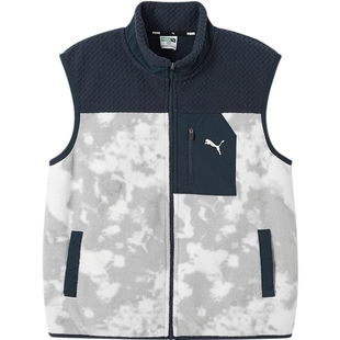 PUMA彪马童装秋季新款儿童马甲男童女童摇粒绒外套抗静电立领外套