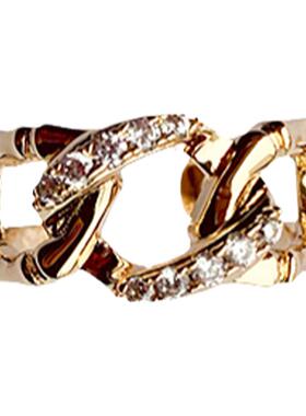 金色竹节环扣戒指温莎气质高级感