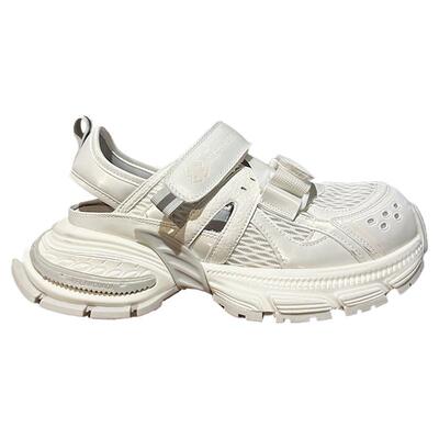 款型超棒~2026夏新款网面镂空厚底老爹鞋女魔术贴运动凉鞋休闲鞋