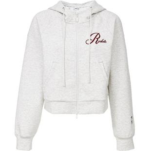 ONLY2025冬季新款NBA宽松短款时髦双向拉链连帽插肩袖开衫卫衣女