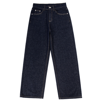 复古cleanfit单宁原色直筒牛仔裤