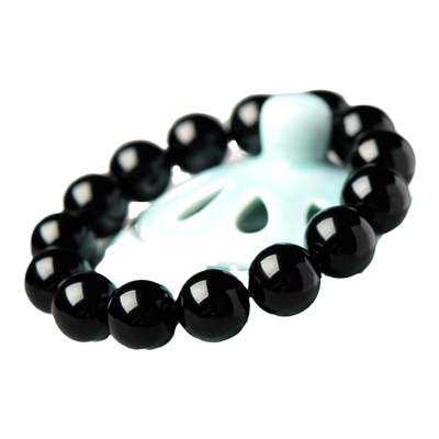 东海世家乌金黑曜石手链女男