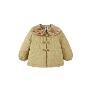 迷你巴拉巴拉女童棉服冬季加厚宝宝新年红色中国风儿童拜年服外套