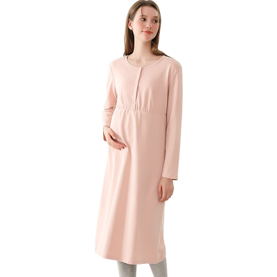 待产裙孕妇裙秋冬款喂奶哺乳睡裙