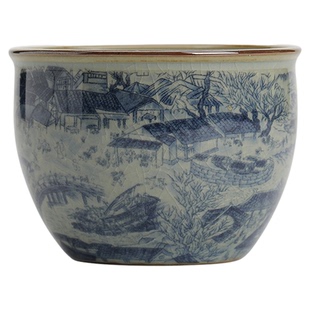 JOJO'S L. PD.紫泉涧.老陶泥仿古青花瓷茶盏品茗杯主人杯 | 徽剧