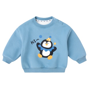 嘟嘟家儿童卫衣宝宝上衣男童秋冬加绒加厚童装女童冬装一体绒保暖