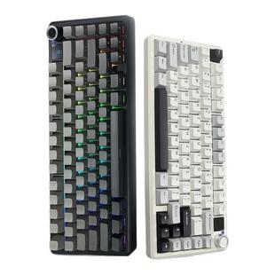 狼蛛F75MAX客制化无线三模机械键盘办公游戏电竞侧刻RGB音乐律动