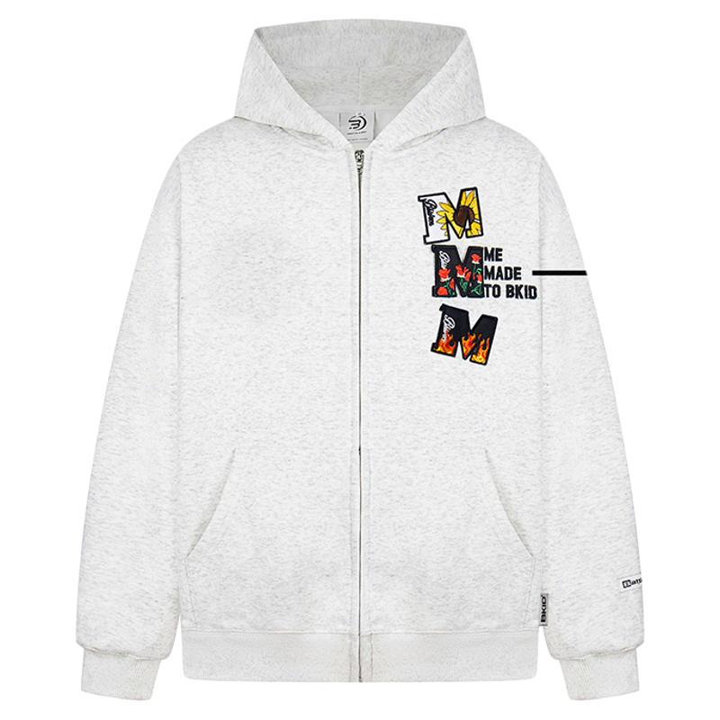 NTBF美式潮牌魔术贴刺绣连帽卫衣男女秋冬季新款宽松休闲百搭上衣