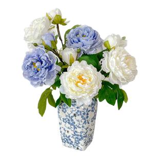 高级感牡丹仿真花高档轻奢家居装饰插花摆件婚庆芍药假花客厅摆设