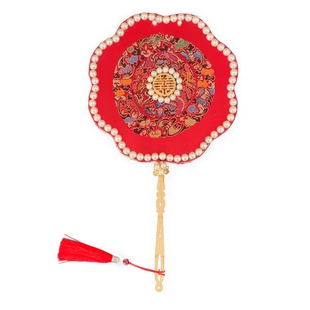 团扇新娘结婚刺绣diy材料包秀禾婚扇喜扇成品扇子婚礼高级中式
