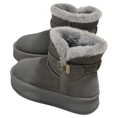 SNOWELF【7cm灰色厚底雪地靴女】