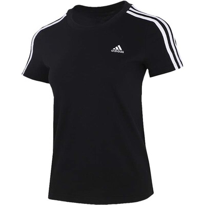 阿迪达斯修身T恤女正品2026夏季新款三条杠半袖Adidas运动短袖