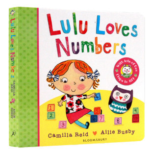 露露爱数字英文原版绘本 Lulu Loves Numbers 露露lulu系列幼儿英语启蒙图画纸板翻翻书认知书读物绘本纸板书撕不烂Bloomsbury出版