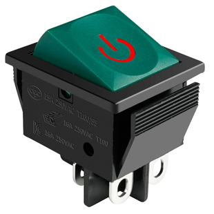 船型开关 16A大电流led带灯kcd2大功率4脚阻燃耐温220v两档自锁