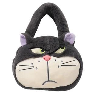 路西法猫猫包包毛茸茸斜挎包女儿童冬天2024新款大容量零钱玩偶包