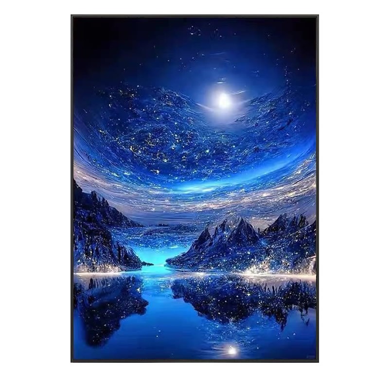 山水夜空钻石画方钻满点钻十字绣