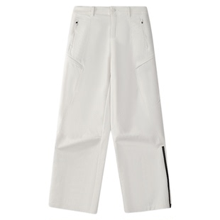 赵露思同款FILA FUSION斐乐梭织长裤女裤2025冬季新款直筒休闲裤