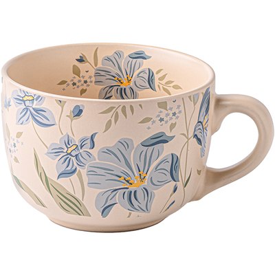 巷子尾〖风雨兰〗大容量燕麦杯陶瓷马克杯大口径牛奶早餐杯子大号