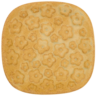 日本制Meister Hand浮雕花朵甜点餐盘蛋糕盘可入烤箱咖啡马克杯