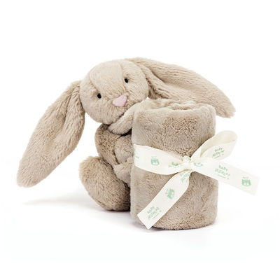 英国Jellycat害羞米色邦尼兔安抚巾亲肤婴儿抓握玩具陪伴玩偶公仔