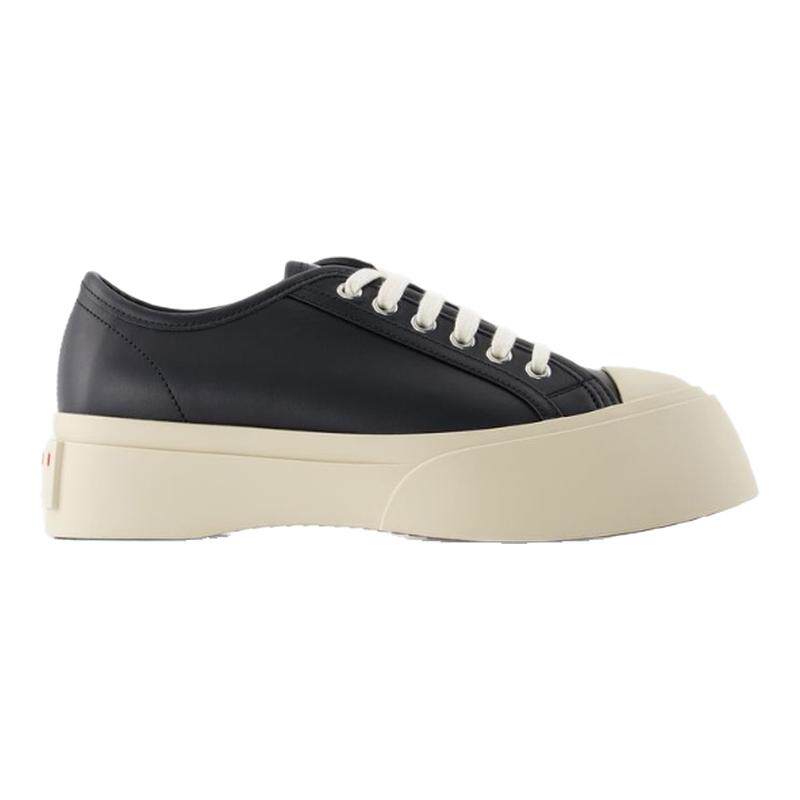 【粉丝专享】玛尼 Marni Laced Up 黑色皮制运动鞋