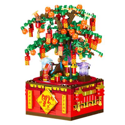 圣诞老人音乐盒积木礼物玩具