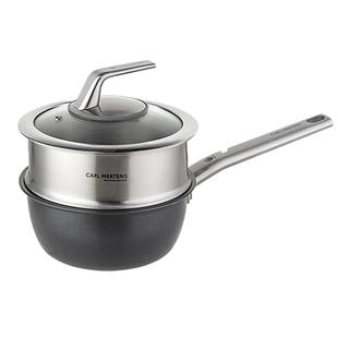 德国三头鹰纯钛无涂层奶锅宝宝辅食锅多功能煎煮一体不粘锅三件套