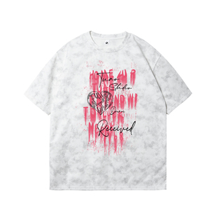 美式复古脏脏扎染t恤男装2026新款夏季短袖潮牌百搭大码ins上衣服