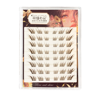 免胶深棕苏妲己狐系假睫毛!萌睫尚品清透感自然短款眼睫毛仿真