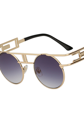 哥特式蒸汽朋克金属潮平面太阳镜