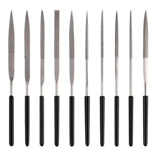 得力金刚石什锦锉刀钢锉套装金属打磨工具细合金钢细砂挫刀子扁平