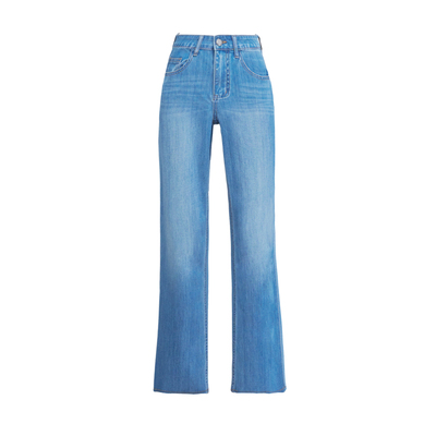 夏季轻薄高腰显瘦微喇牛仔裤女