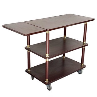 餐车三层服务车可折叠移动小手推车实木酒店餐厅KTV美容院茶水车