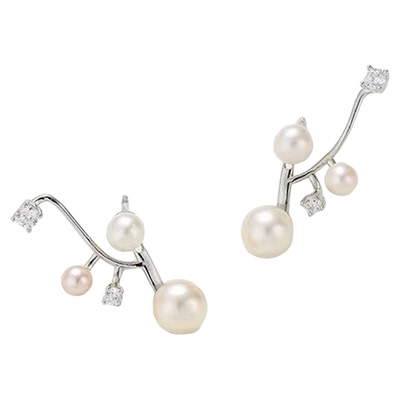 满天星珍珠耳钉星点悬浮珍珠耳环