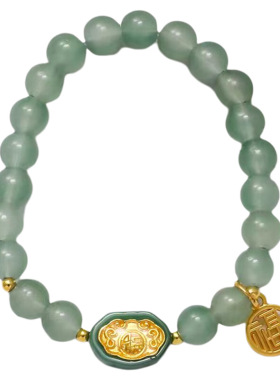 新中式水晶首饰转运珠礼物设计女小众8mm弥勒佛聚宝盆手串招财