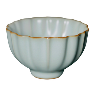 青澹汝窑主人杯单杯陶瓷茶盏景德镇功夫茶杯品茗杯开片可养冰裂釉