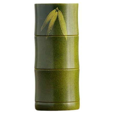 汉墨黄铜彩漆笔筒大容量毛笔收纳文房雅器创意轻奢高级感桌面摆件收纳笔盒高档文房四宝笔帘笔筒