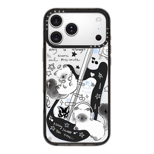CAREGNBA透明亚克力音乐摇滚猫咪适用苹果16promax手机壳新款iPhone15plus网红13同款12por防摔11硬壳14pro女