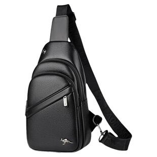 真皮胸包商务休闲斜挎包男士牛皮单肩包时尚新款胸前韩版背包